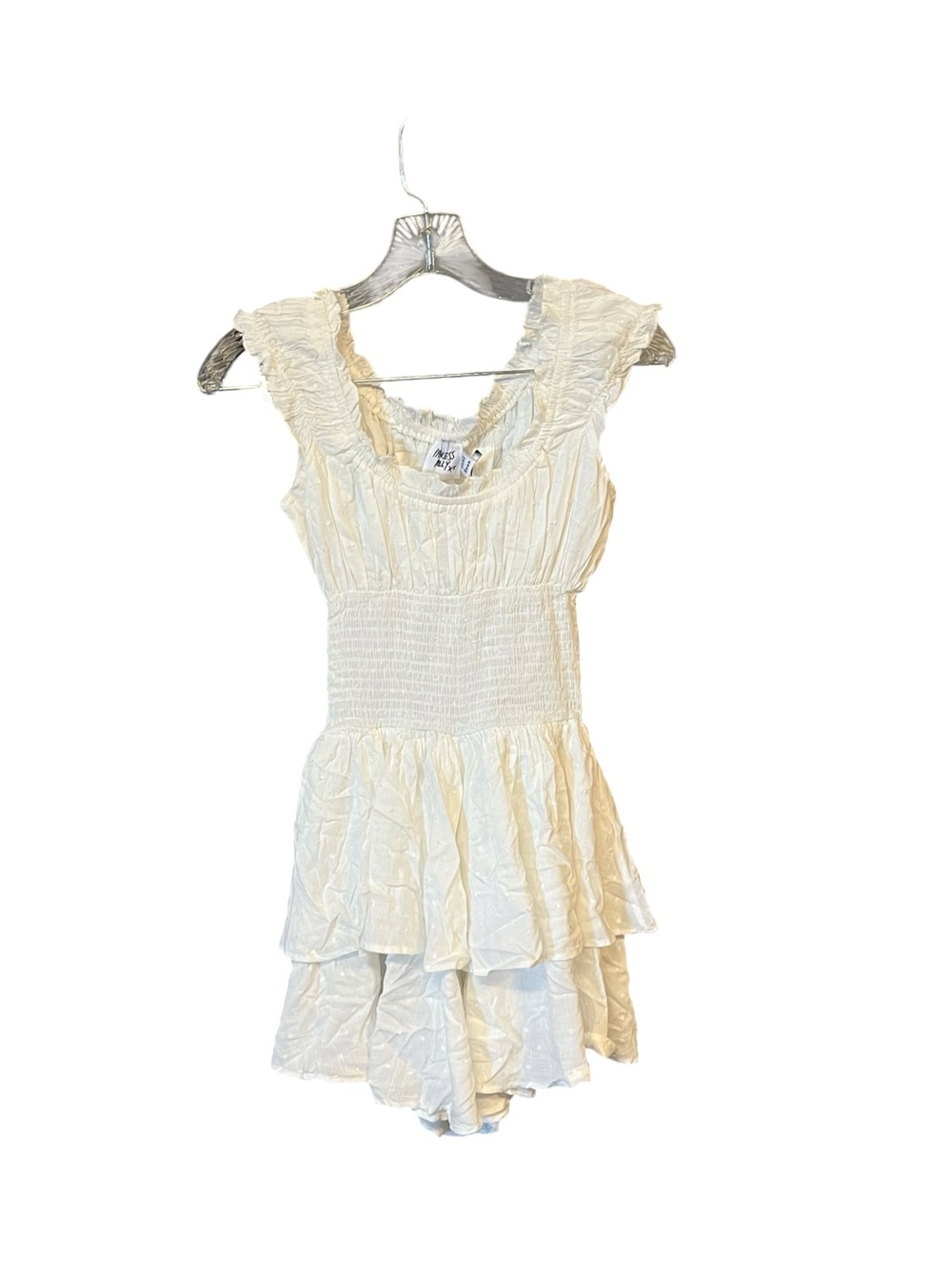 Princess Polly Love Galore Romper Women’s US 2 White Smocked Ruffle NWT